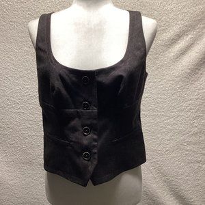 Banana republic size 6 dark wool plaid vest